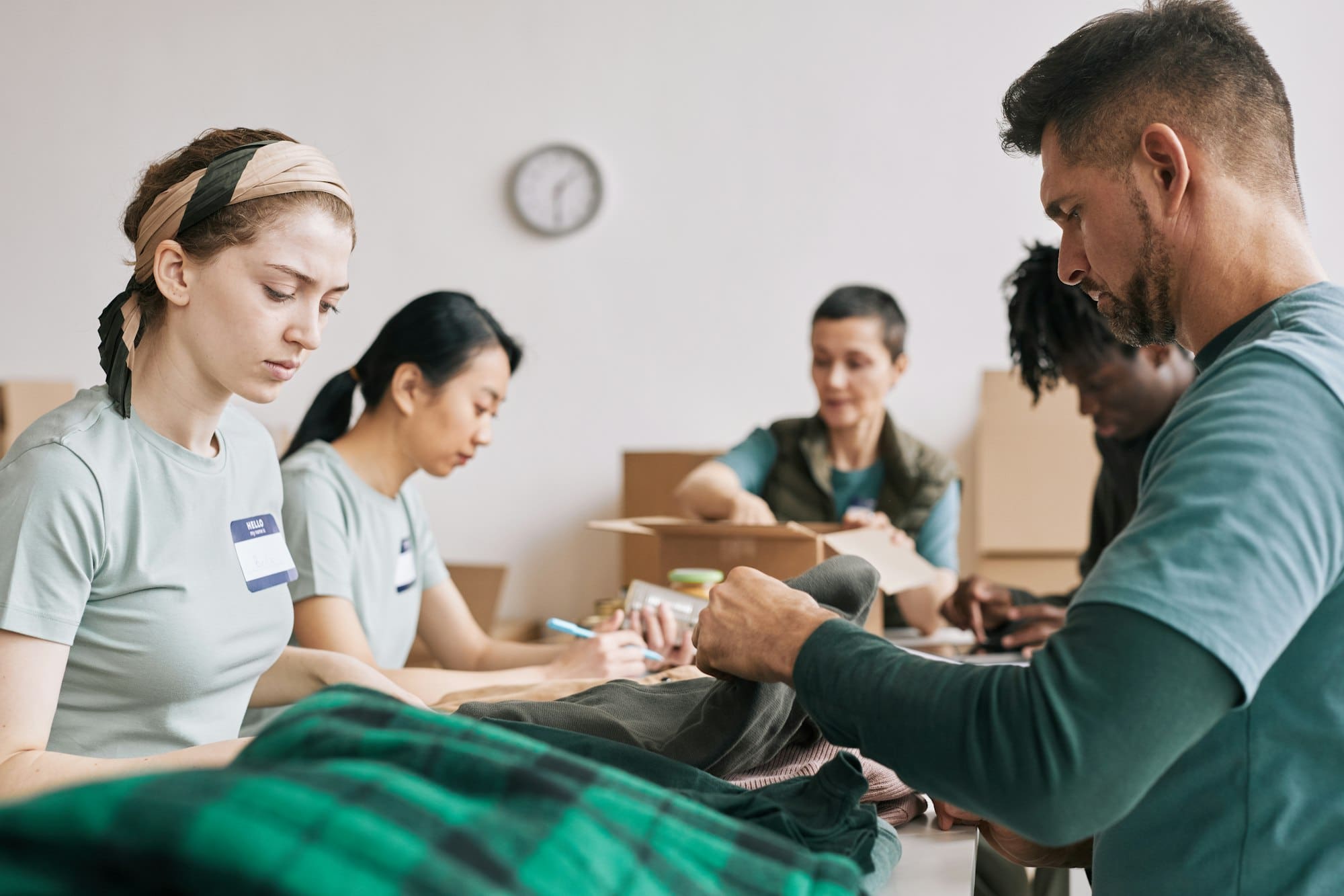 People Volunteering at Event