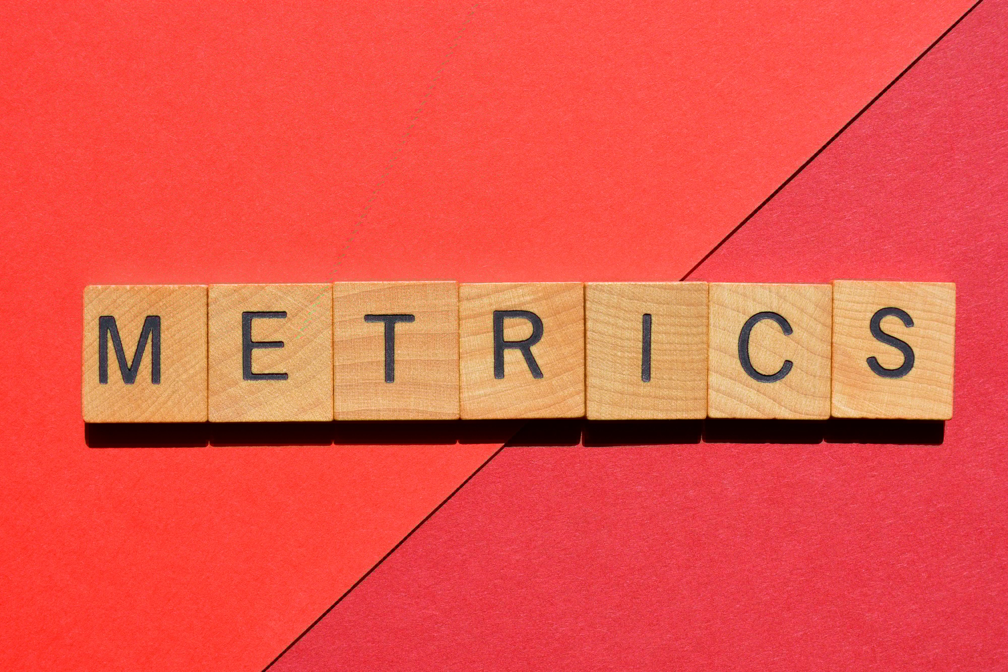 Metrics, word as banner headline